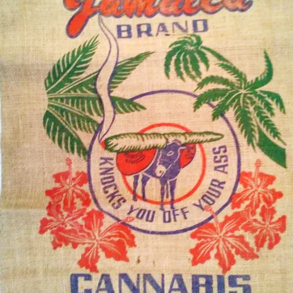 NWT Jamaica Novelty Burlap Bag - Picture 2 of 4